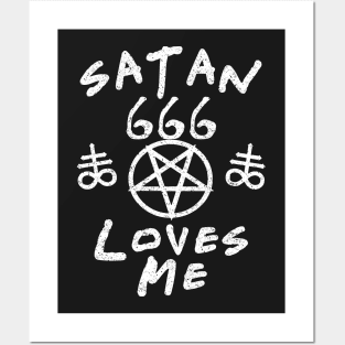 SATAN LOVES ME - FUNNY SATANIC SATANISM AND THE OCCULT Posters and Art